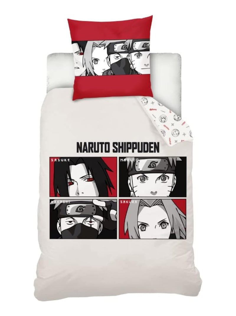 Housse de couette Naruto Equipe Sept 140x200 cm - 100% Coton - Ecru Ecru - Kiabi