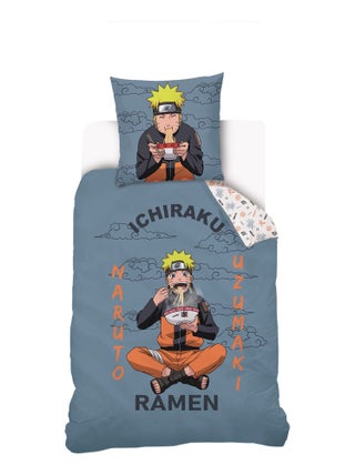 Housse de couette Naruto Ramen 140x200 cm - 100% Coton - Bleu