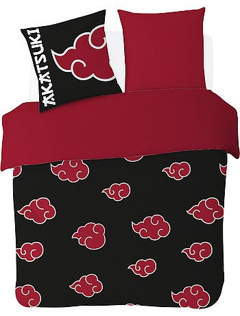Housse de couette Naruto Shippuden Akatsuki 200x200 cm - 100% Coton - Noir