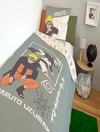 Housse de couette Naruto Uzumaki 140x200 cm - 100% Coton - Vert