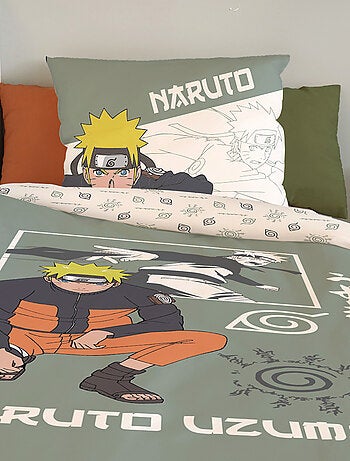 Housse de couette Naruto Uzumaki 140x200 cm - 100% Coton - Vert