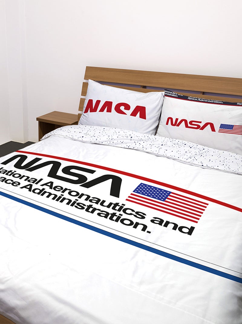 Housse de couette NASA Moonshine 220x240 cm - 100% Coton Blanc - Kiabi