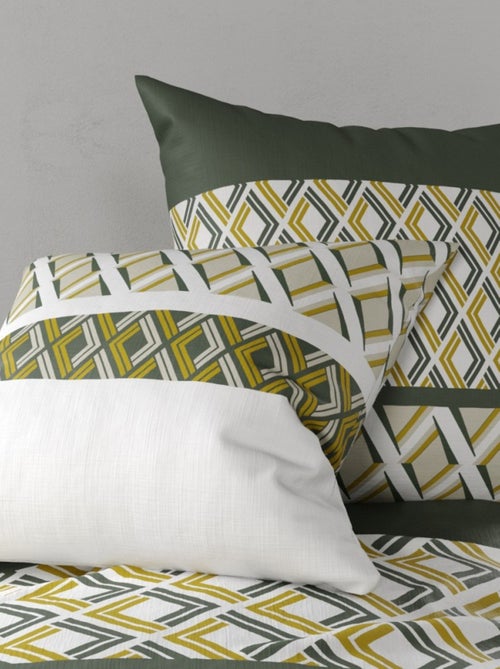 Housse de couette NAYAA + 2 taies coton 57 fils - Kiabi