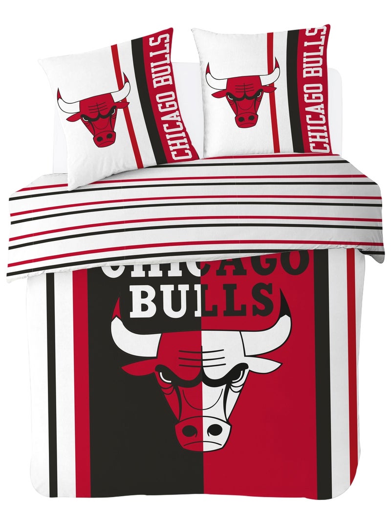Housse de couette NBA Chicago Bulls 200x200 cm - 100% Coton Rouge - Kiabi