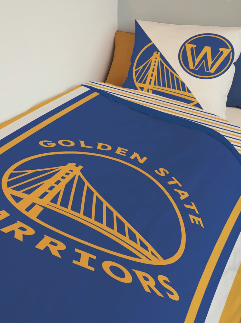 Housse de couette NBA Golden State Warriors 140x200 cm - 100% Coton - Bleu Bleu - Kiabi