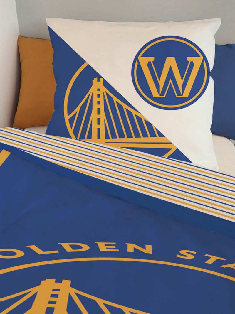 Housse de couette NBA Golden State Warriors 140x200 cm - 100% Coton - Bleu Bleu - Kiabi