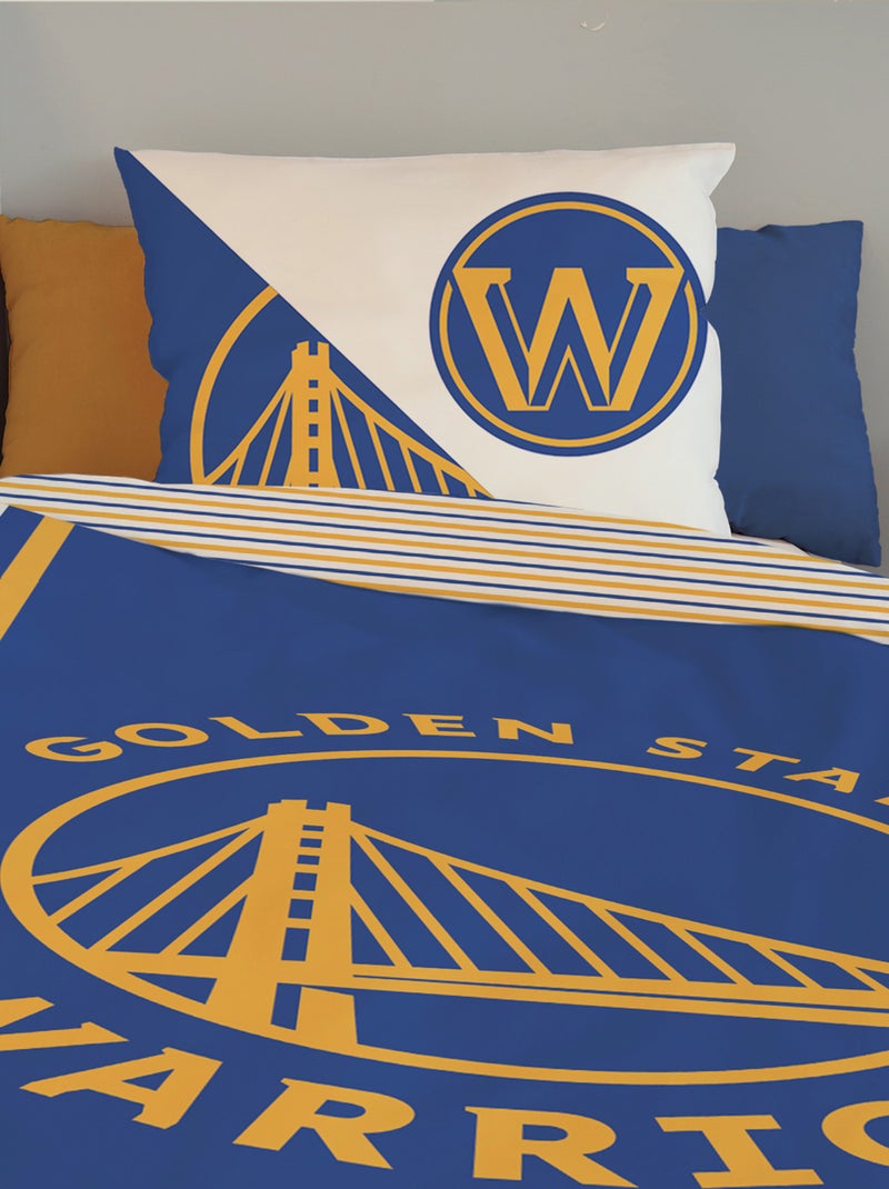 Housse de couette NBA Golden State Warriors 140x200 cm - 100% Coton - Bleu Bleu - Kiabi