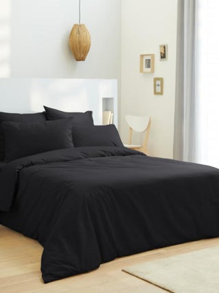 Housse De Couette Noir 260 X 240 Cm / 100% Coton / 57 Fils/cm² Pour Lit 2 Places "king Size"