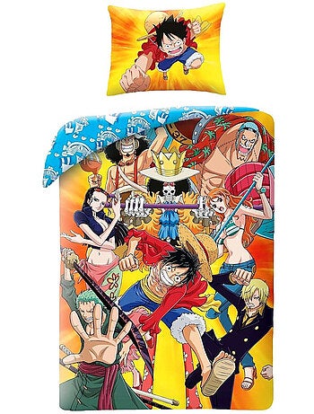 Housse de Couette One Piece Aventure 140x200 cm + taie - Ensemble de lit pour enfant