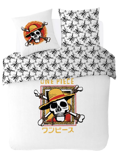 Housse de couette One Piece logo Luffy 2 personnes - 100% Coton - Kiabi