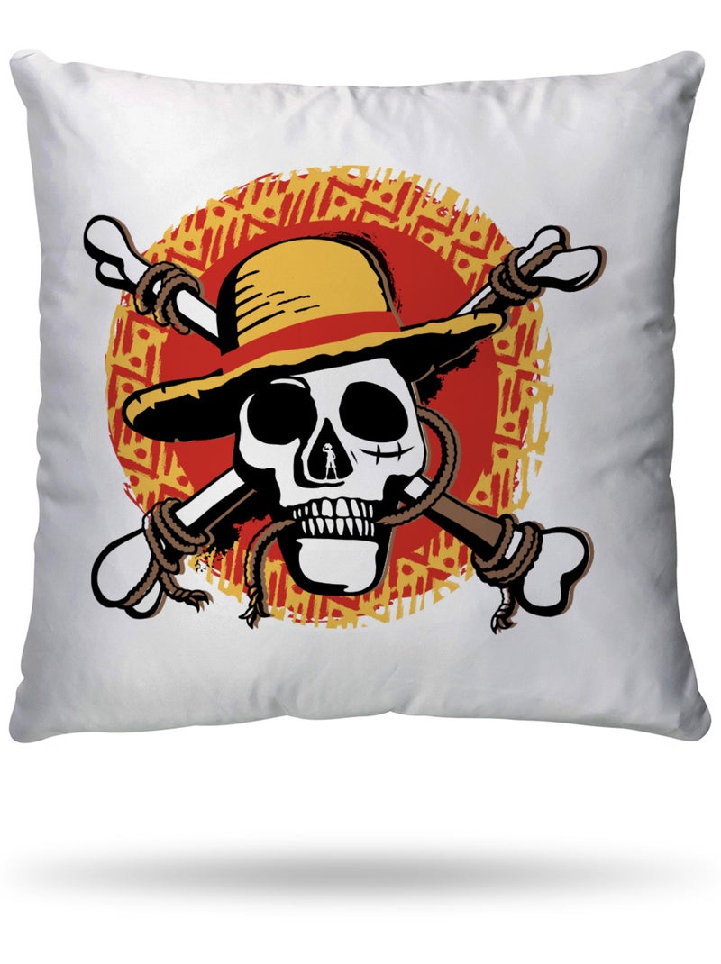 Housse de couette One Piece logo Luffy 2 personnes - 100% Coton Blanc - Kiabi