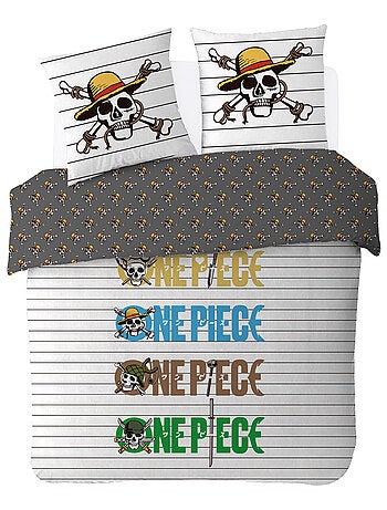Housse de couette One Piece logo marinière 2 personnes - 100% Coton