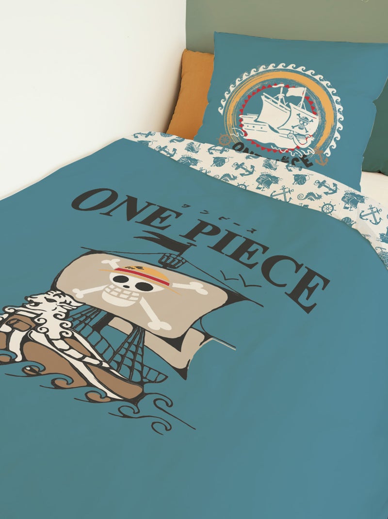 Housse de couette One Piece Vogue Merry 1 personne - 100% Coton Bleu - Kiabi