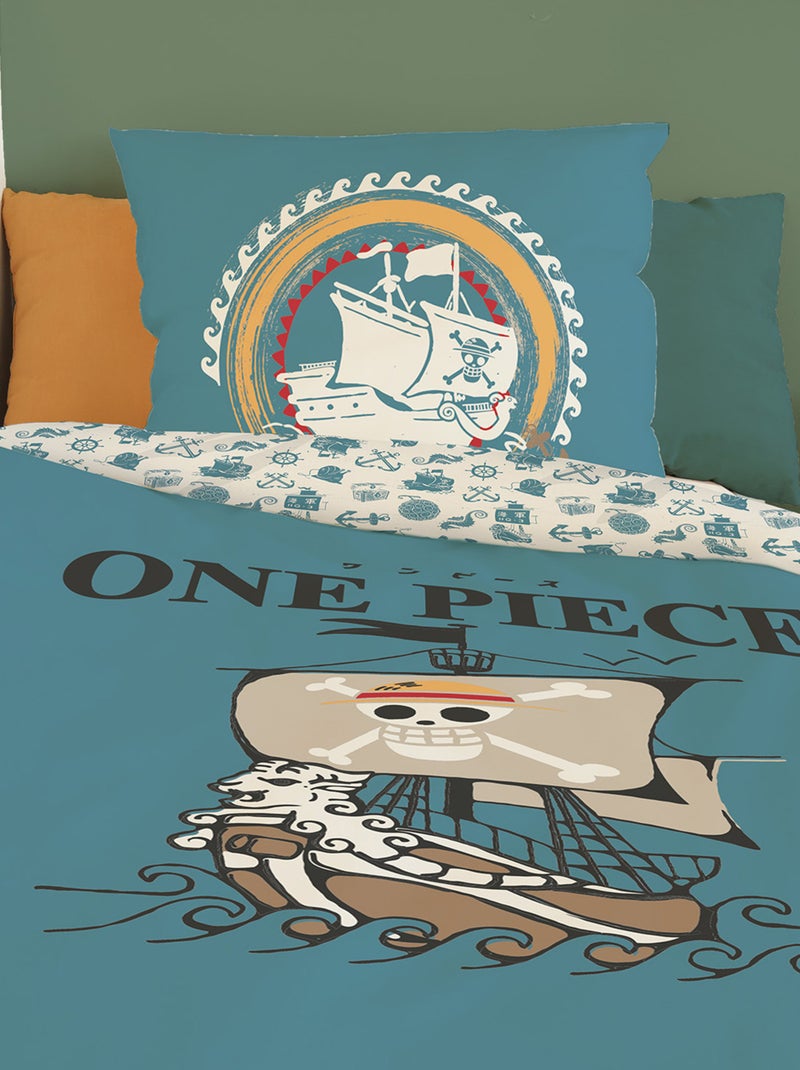 Housse de couette One Piece Vogue Merry 1 personne - 100% Coton Bleu - Kiabi