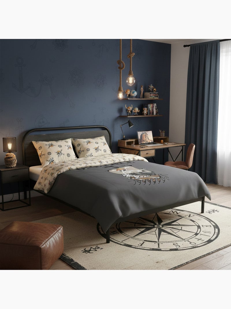 Housse de couette One Piece Vogue Merry 100% Coton Gris - Kiabi