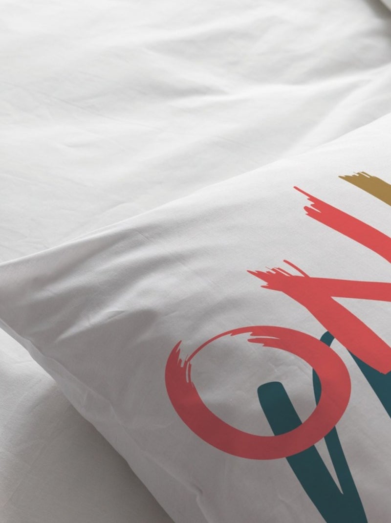 Housse de couette ONLY + 2 taies coton 57 fils Blanc - Kiabi