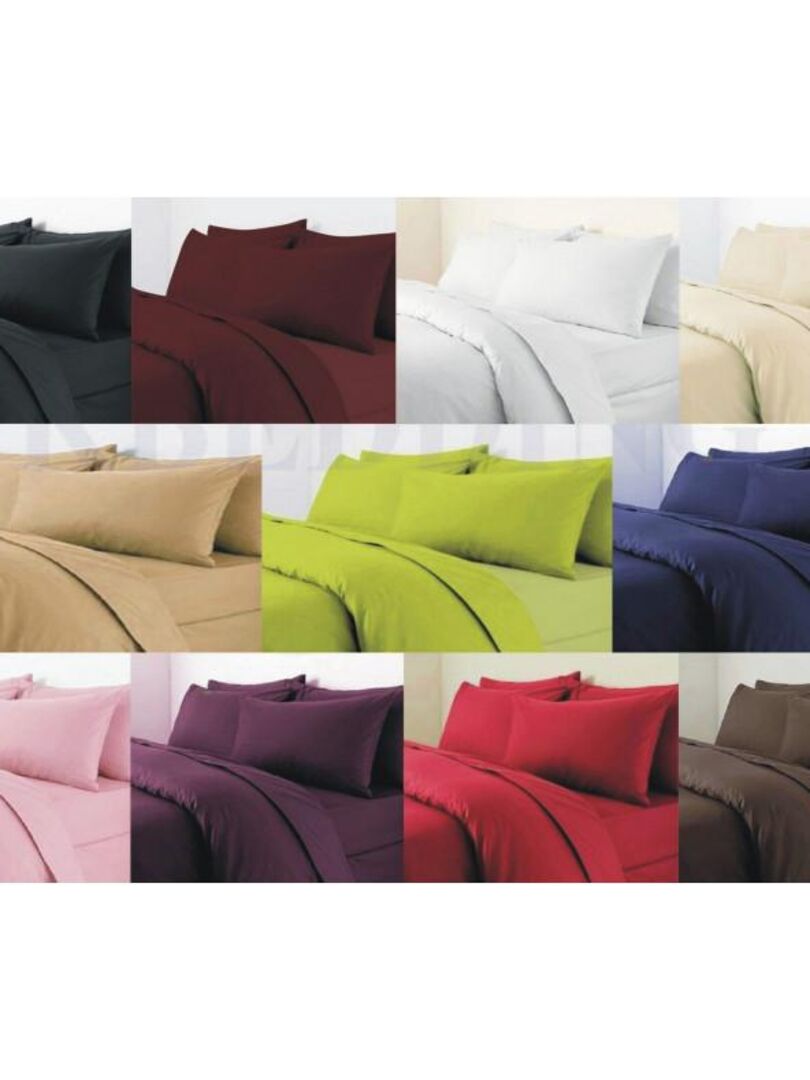 Copripiumino 220x240 Cm In 100% Cotone - 57 Fili/cm² - Con 2 Federe 65x65 Cm - Colore Cada