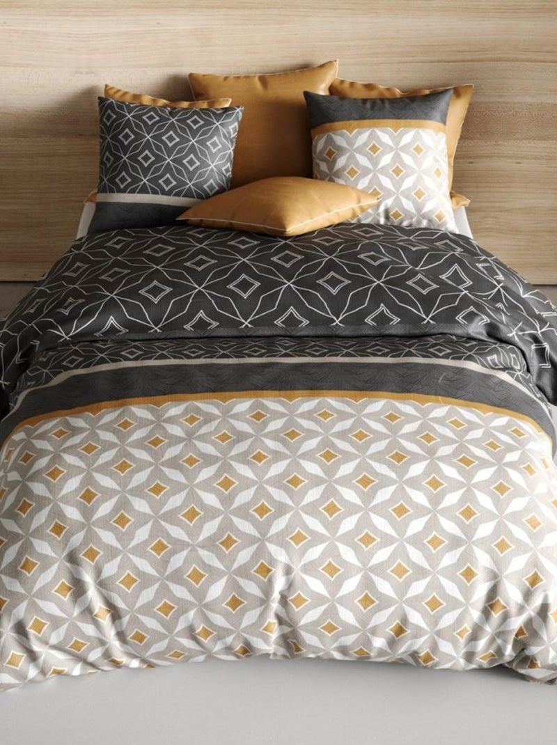 Housse de couette  Ota + taie(s) coton 57 fils Gris - Kiabi