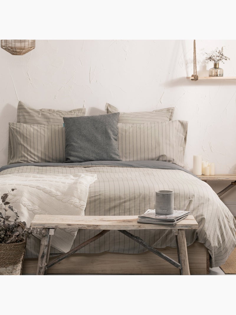 Housse de couette Oxford "Happyfriday" Beige - Kiabi
