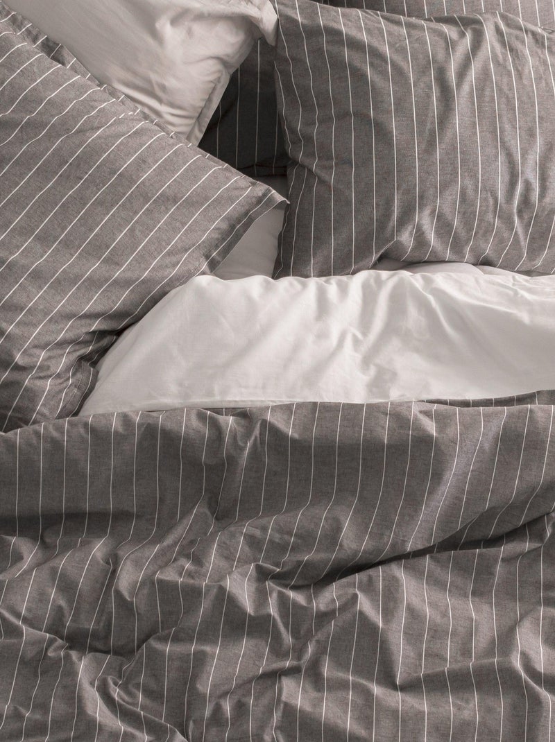 Housse de couette Oxford "Happyfriday" Gris - Kiabi