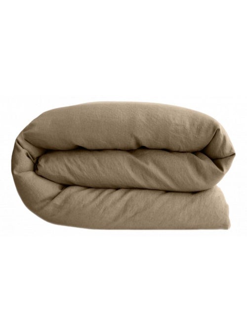 Housse de couette Palace 100% coton teint lavé Vent du sud - Palace Camel - Housse de couette 200 x - Kiabi