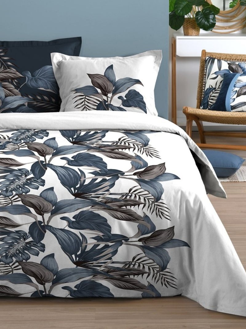 Housse de couette  Paraiso + taie(s) coton 57 fils Bleu - Kiabi