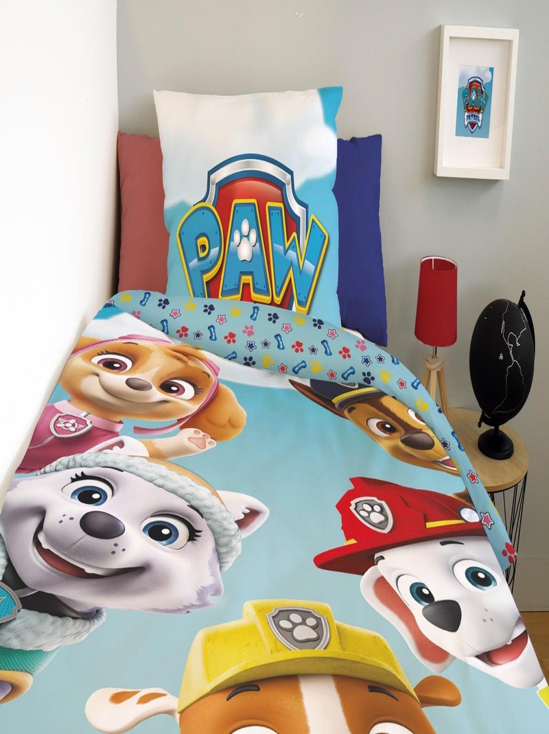 Housse de couette Pat Patrouille 140x200 cm - Polycoton - Bleu Bleu - Kiabi