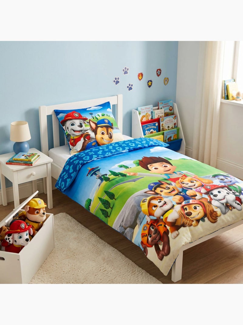 Housse de Couette Pat Patrouille Licence Officielle Nickelodeon 140x200cm + Taie 65x65cm Beige/Vert/Bleu - Kiabi