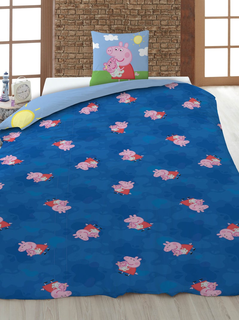 Housse de couette 'Peppa pig' avec oreiller 140x200cm Blanc - Kiabi