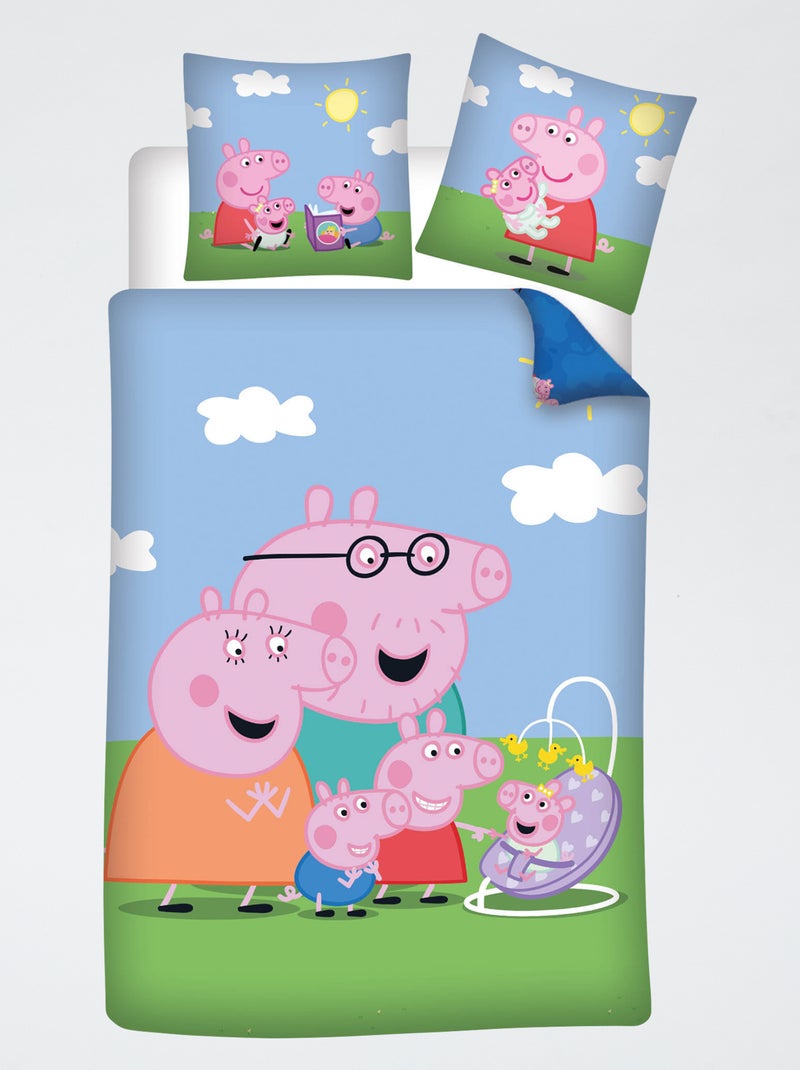 Housse de couette 'Peppa pig' avec oreiller 140x200cm Blanc - Kiabi