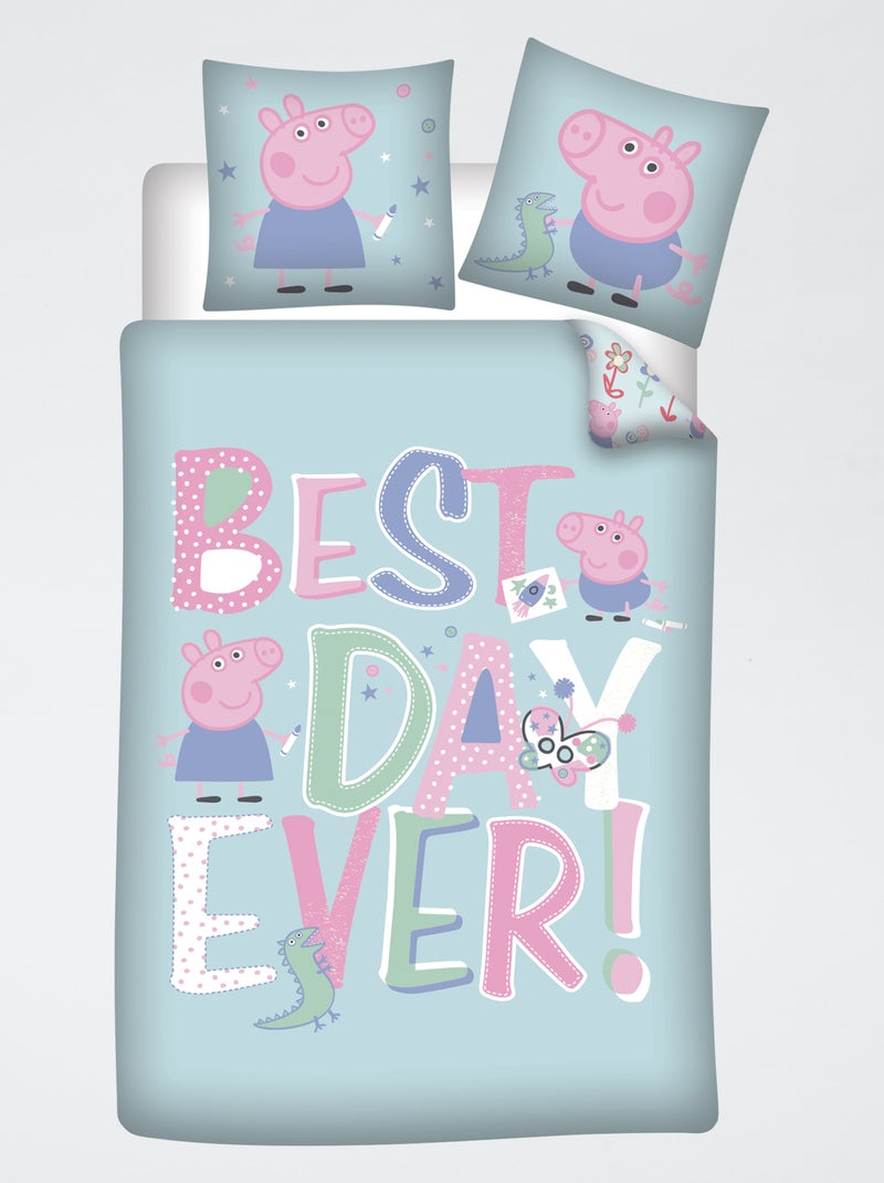 Housse de couette 'Peppa Pig' Vert - Kiabi
