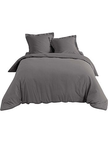 Housse de couette percale 240 x 260 cm percalines anthracite