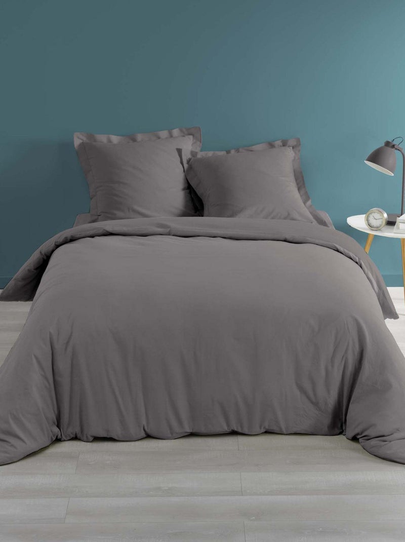 Housse de couette Percale Collection Percalines gris anthracite - Kiabi