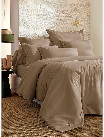 Housse de Couette Percale de Coton 120 Fils Unie PERRINE