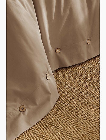 Housse de Couette Percale de Coton 120 Fils Unie PERRINE