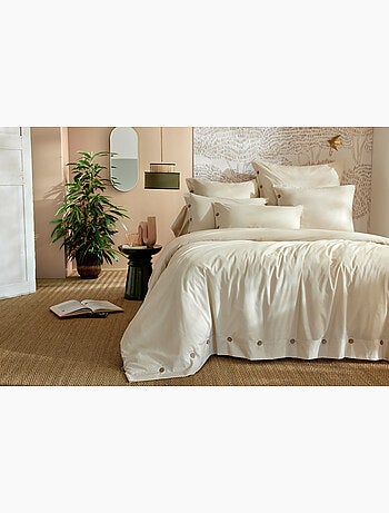 Housse de Couette Percale de Coton 120 Fils Unie PERRINE