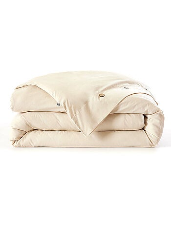 Housse de Couette Percale de Coton 120 Fils Unie PERRINE