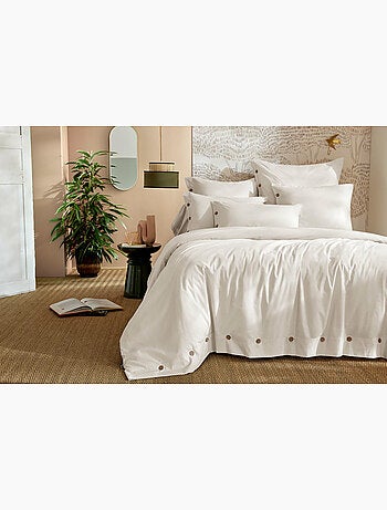 Housse de Couette Percale de Coton 120 Fils Unie PERRINE