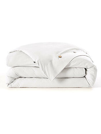 Housse de Couette Percale de Coton 120 Fils Unie PERRINE