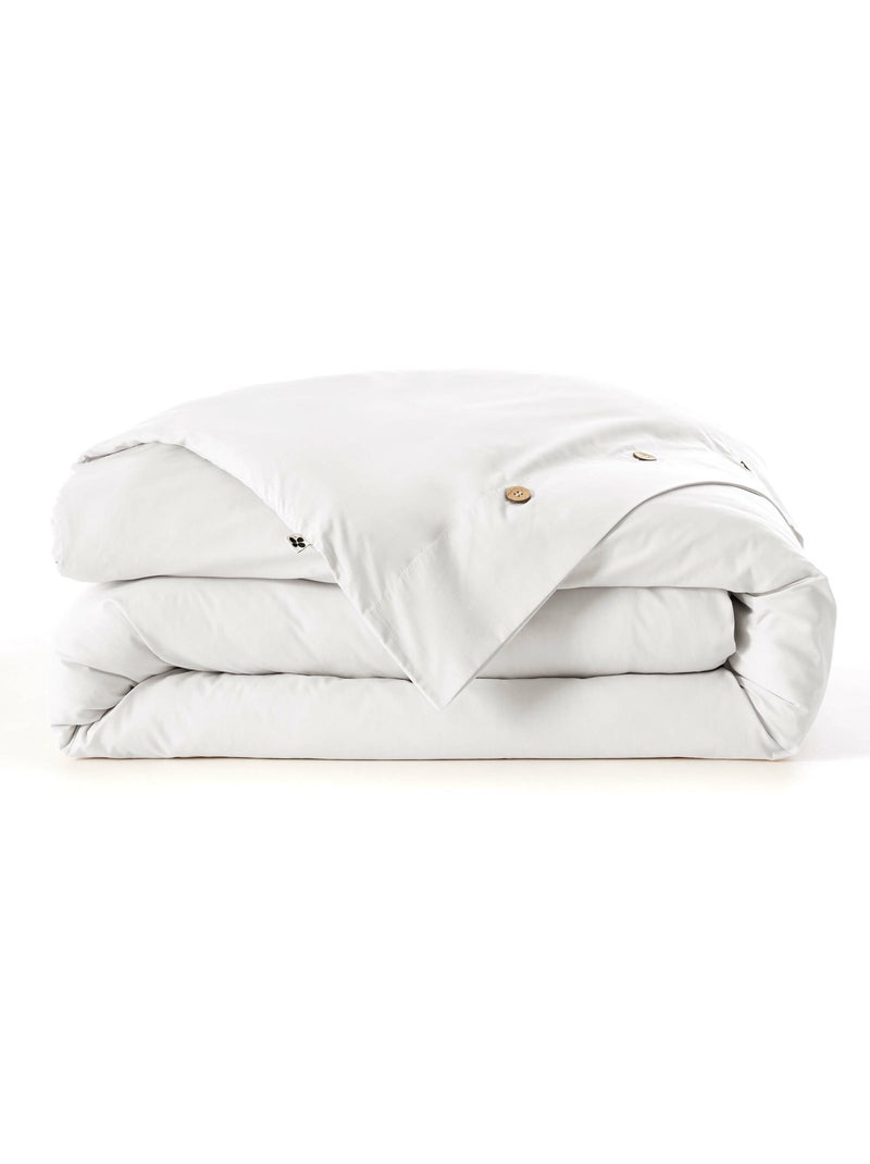 Housse de Couette Percale de Coton 120 Fils Unie PERRINE Blanc - Kiabi