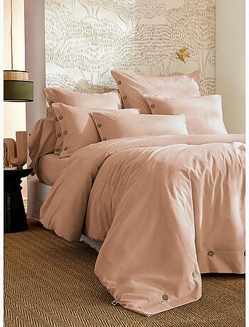 Housse de Couette Percale de Coton 120 Fils Unie PERRINE