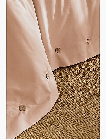 Housse de Couette Percale de Coton 120 Fils Unie PERRINE