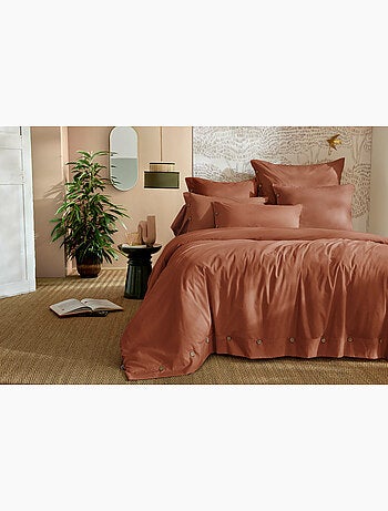 Housse de Couette Percale de Coton 120 Fils Unie PERRINE