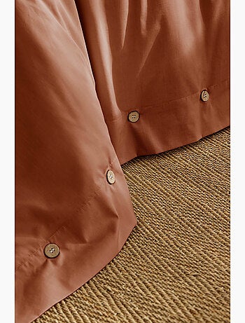 Housse de Couette Percale de Coton 120 Fils Unie PERRINE