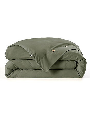 Housse de Couette Percale de Coton 120 Fils Unie PERRINE