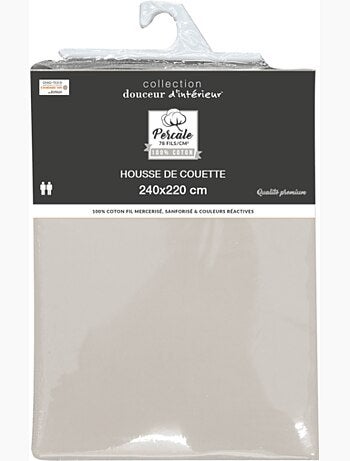 Housse de couette Percale de Coton 78fils LIA PROMO LINGE