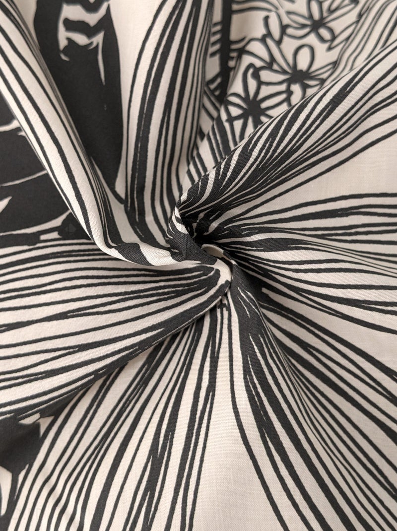 Housse de couette percale de coton ALBA Beige/Noir - Kiabi
