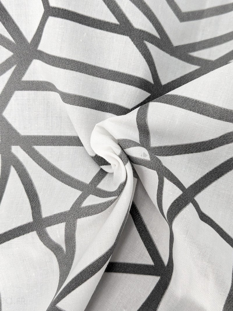 Housse de couette percale de coton GABRIELLE Gris tourterelle - Kiabi