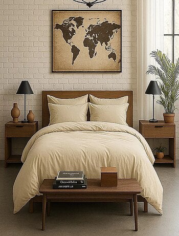 Housse de couette – Percale de coton lavé