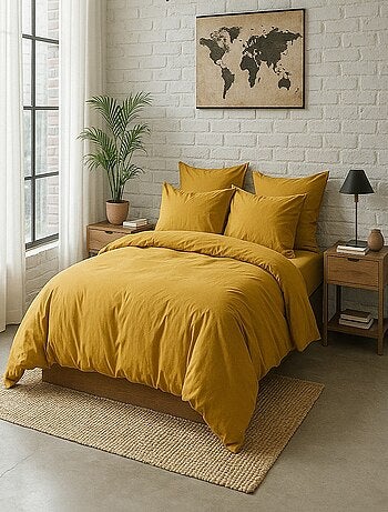 Housse de couette – Percale de coton lavé
